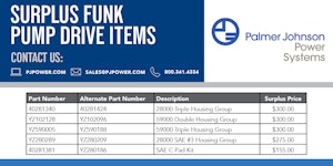 Surplus Funk Pump Drive Parts